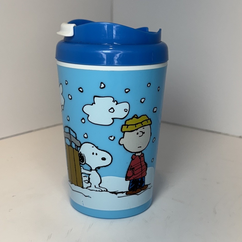 Zak! Peanuts Classic 12oz / 35ml Tumbler Cup Mug w/ Lid Snoopy Charlie Brown EUC